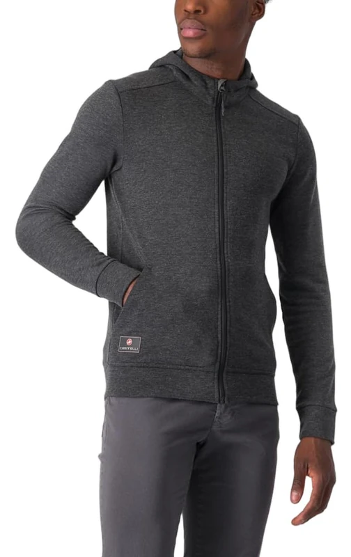 CASTELLI Milano 2 Full Zip Fleece, Men's/Women's Cycling Sweatshirt, Full Zip, Comfortable and Breathable, Perfect for Workouts and Winter Colds Dark Grey