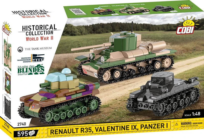 COBI Renault R35, Valentine IX and Panzer I Tank Building Set