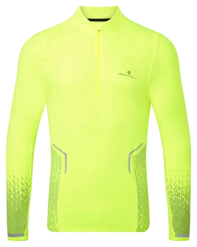 Ronhill Running, Men's Tech Reflect 1/2 Zip, Fluo Yellow/Reflect, L