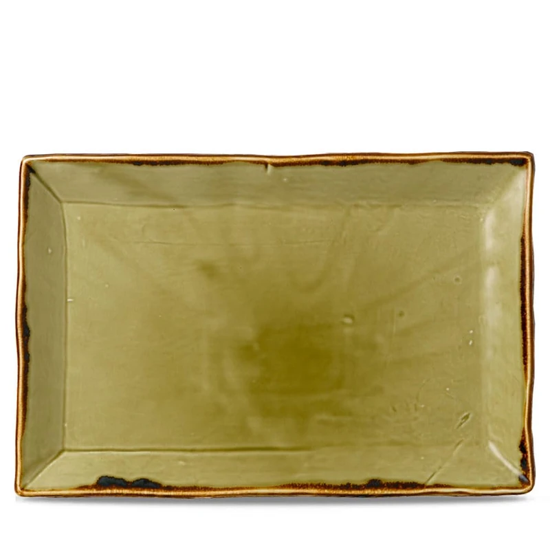 Churchill FC052 Dudson Harvest Rectangular Trays Green 230 x 336 mm, Pack of 6, Stainless Steel