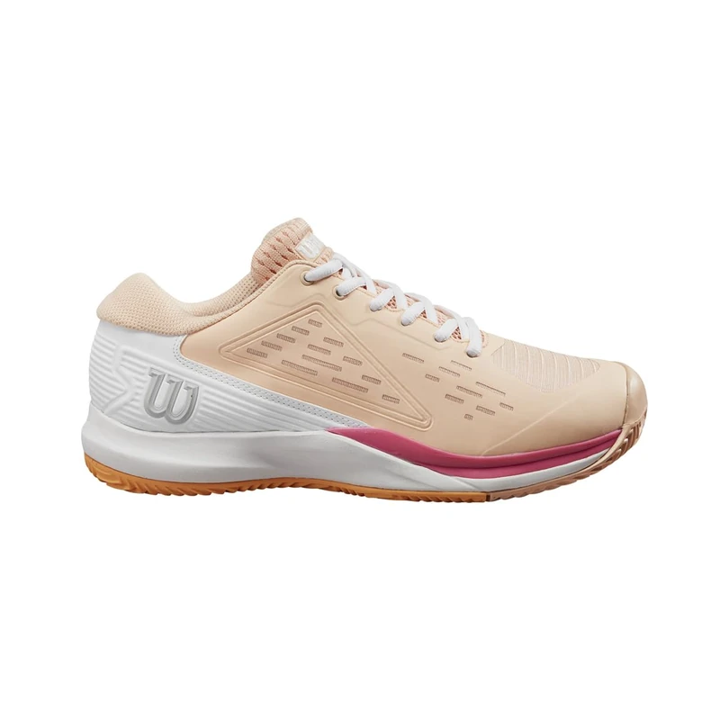 Wilson Rush Pro Ace Tennis Shoe for Clay Court, Women's, Size 7, Peach Parfait/White/Tangerine