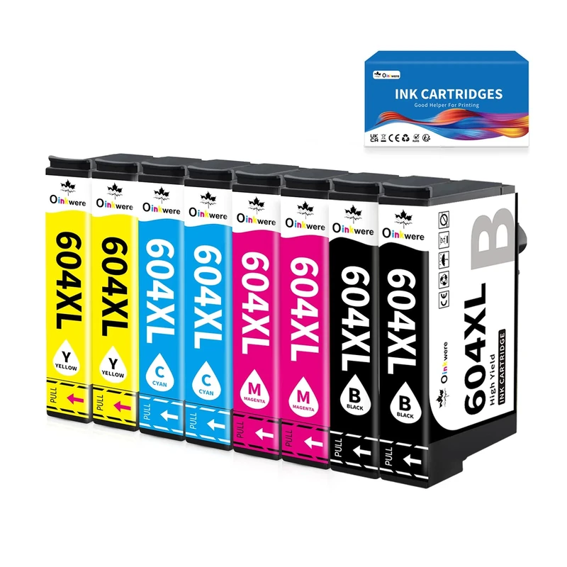 OINKWERE Compatible with 8-Pack 604XL Ink Cartridges Replacement for Epson 604 Ink Cartridges Multipack for Expression XP-2200 XP-2205 XP-3200 XP-3205 XP-4200 XP-4205 WF-2910 WF-2930 WF-2935 WF-2950