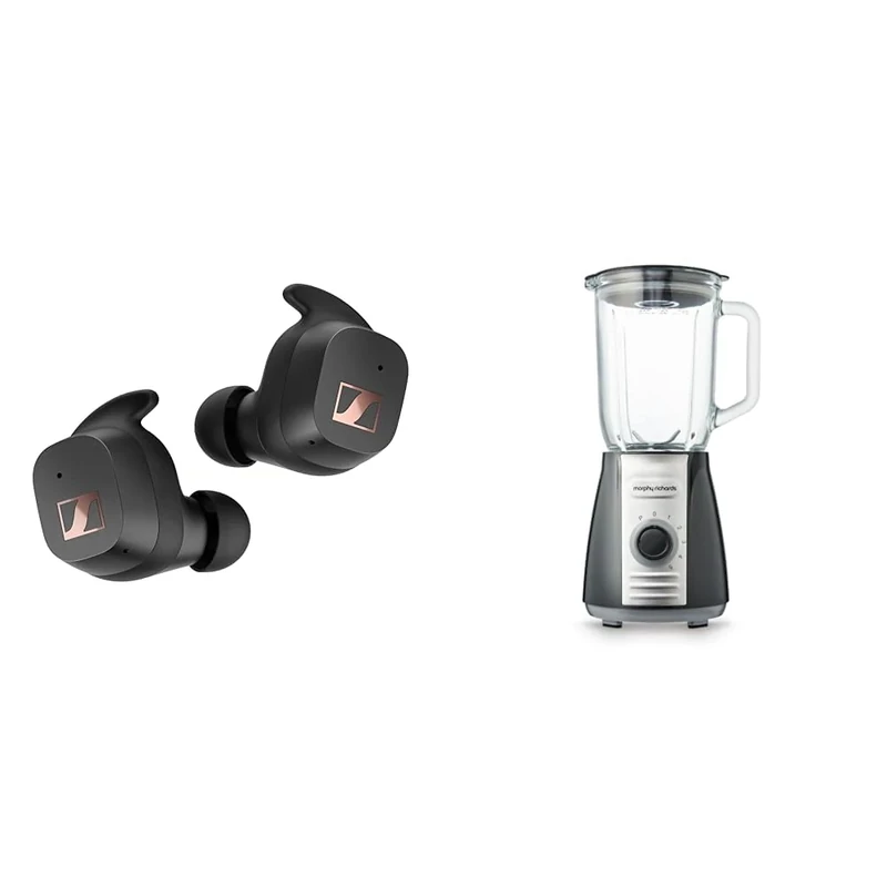 Sennheiser SPORT True Wireless Earbuds - Bluetooth In-Ear Headphones for Active Lifestyles & Morphy Richards Total Control Glass Jug Blender with Ice Crusher Blades, 5 Speed Settings