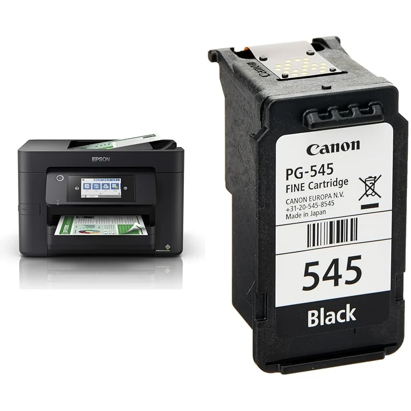 Epson WorkForce Pro WF-4820DWF A4 Multifunction Wireless Inkjet printer & Canon Inkjet Cartridges, Black, Standard