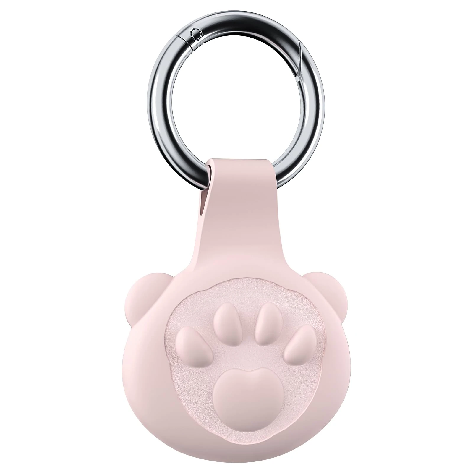 COLORCORAL Holder Keychain-GPS Finders Silicone Cover Ultra-Light WP and Anti-Lost Anti-Scratch Case Keyring Suitable for Pet Tracking and Toys-Kid Bags-Luggage-Pink Bear