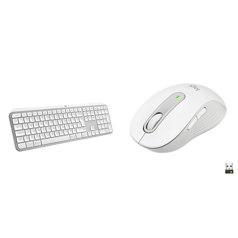 Logitech MX Keys S Wireless Keyboard, Low Profile, Fluid Quiet Typing, Programmable Keys & Signature M650 Wireless Mouse - For Small to Medium Sized Hands, 2-Year Battery