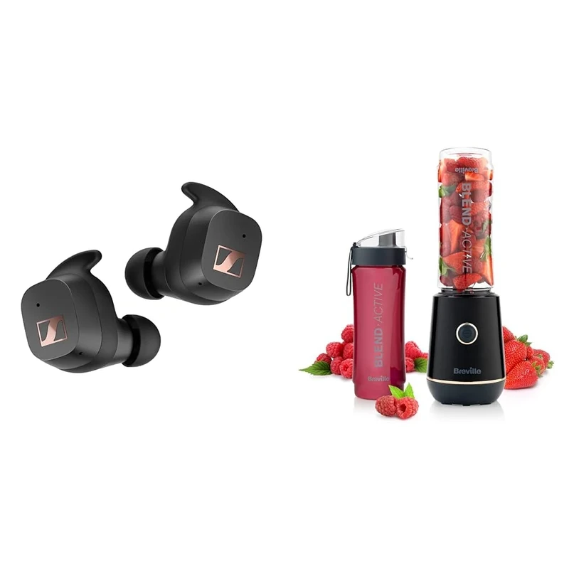 Sennheiser SPORT True Wireless Earbuds - Bluetooth In-Ear Headphones for Active Lifestyles & Breville Blend Active Personal Blender & Smoothie Maker | 350W | 1 Portable Blend Active Bottle