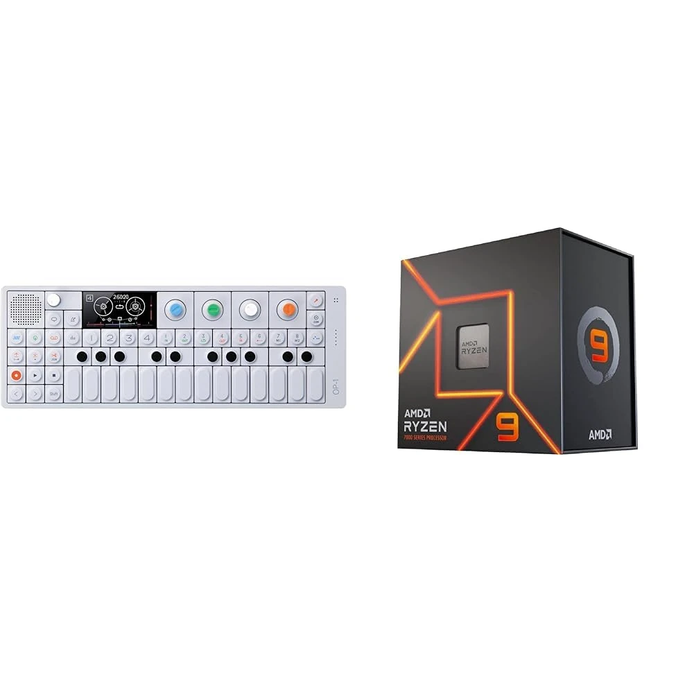 Teenage Engineering OP-1 All-in-One Portable Synthesizer, Sampler and Controller & AMD Ryzen 9 7900X Retail, Noir, (AM5/12 Core/4.7GHz/76MB/170W/Radeon) - 100-000000589