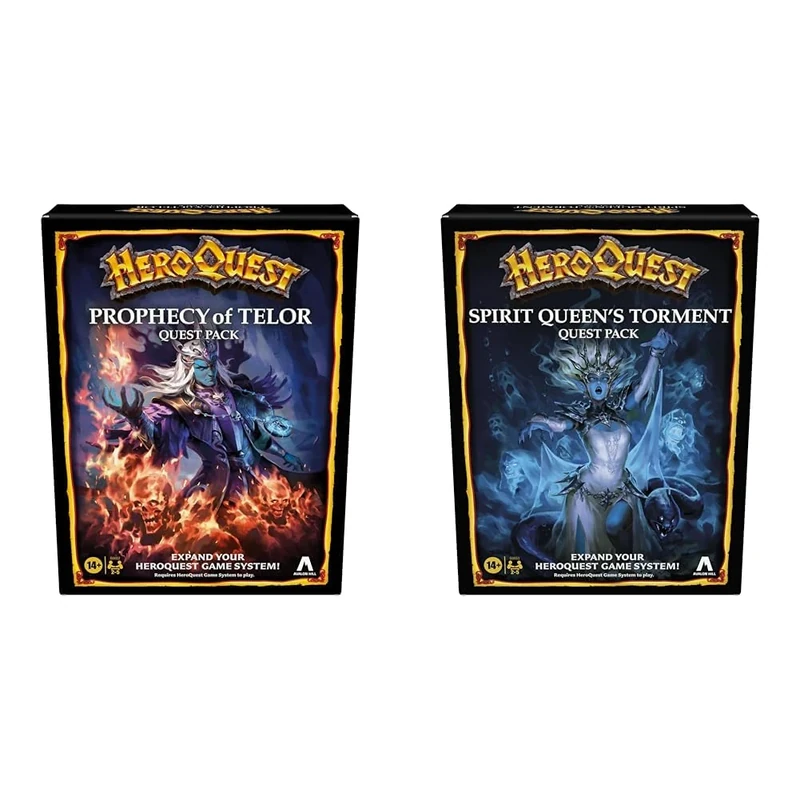 Avalon Hill HeroQuest Prophecy of Telor Quest Pack, Requires HeroQuest Game System to Play & HeroQuest Spirit Queen's Torment Quest Pack, Requires HeroQuest Game System to Play