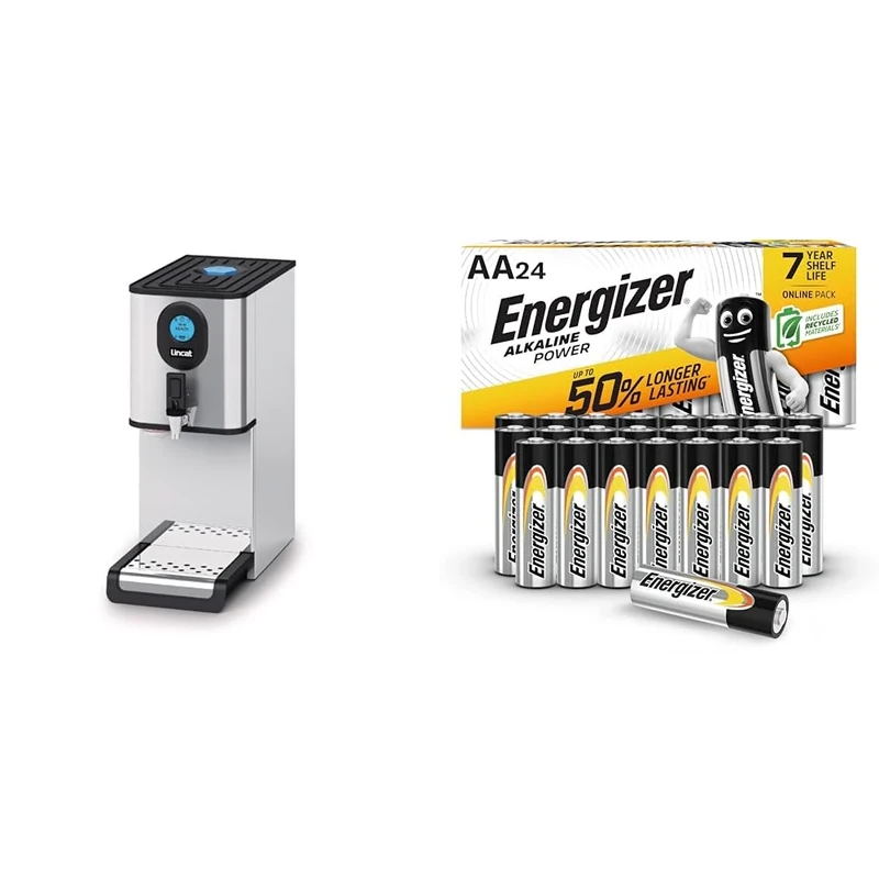 Lincat EB3FX Water Boiler, Silver & Energizer AA Batteries, Alkaline Power, 24 Pack, Double A Battery Pack - Amazon Exclusive