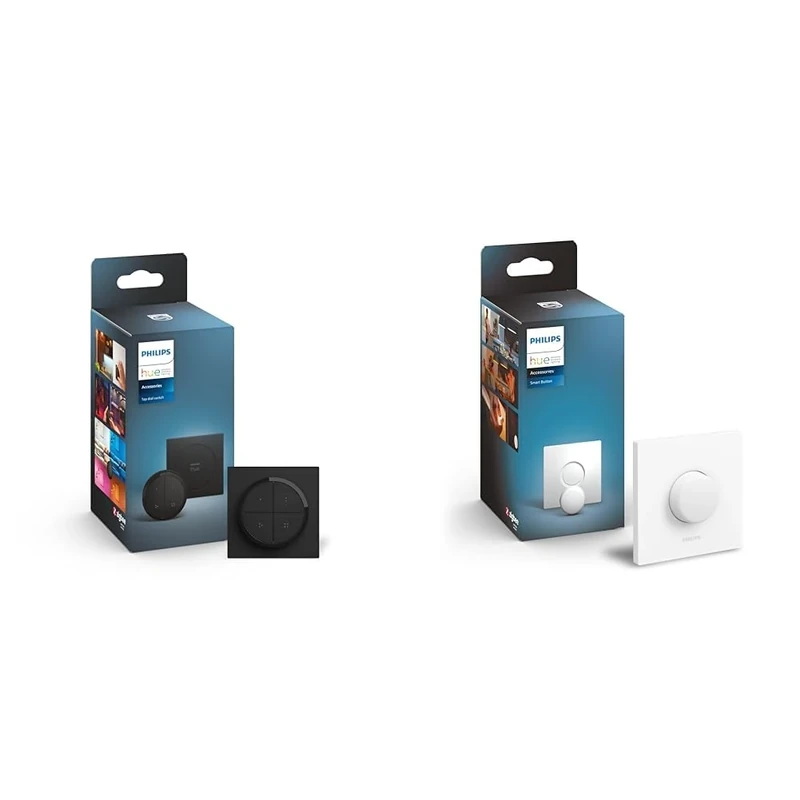 Philips Hue Tap Dial Switch [Black] Smart Lighting Control. Indoor Home Automation & Smart Button Accessory. Wireless Control of Livingroom Lights