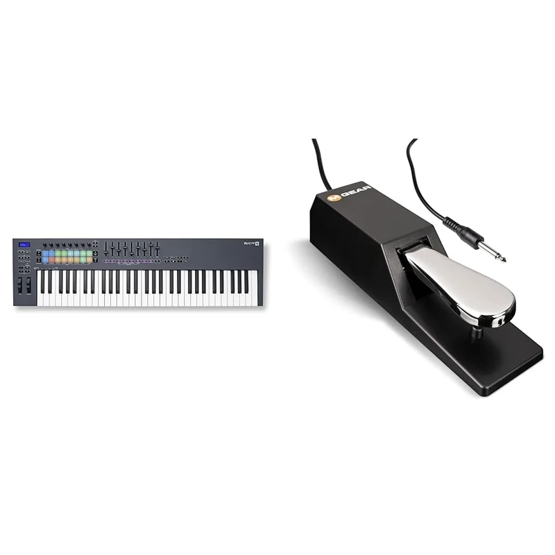 Novation FLkey 61 MIDI Keyboard for FL Studio & M-Audio SP-2 - Universal Sustain Pedal with Piano Style Action For MIDI Keyboards, Digital Pianos