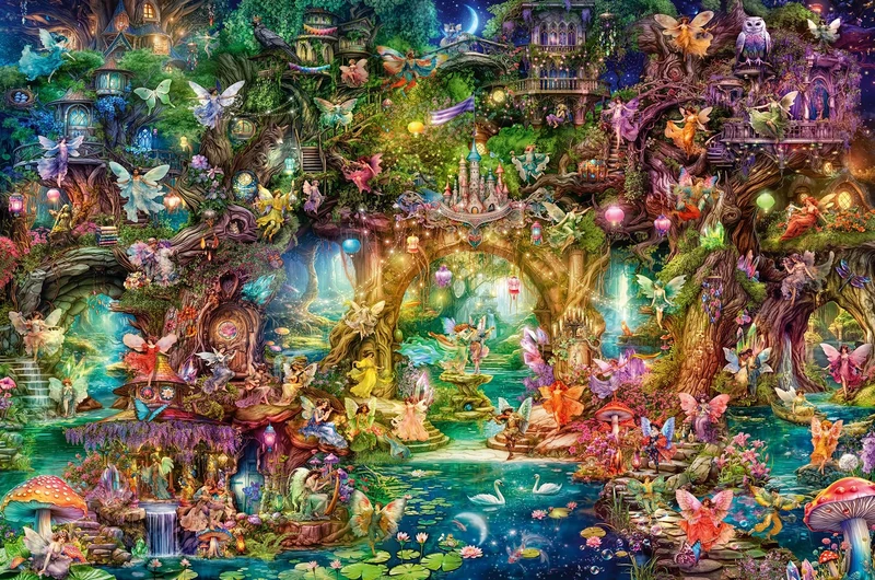 Ravensburger Hidden World of Fairies - 4000 Piece Jigsaw Puzzle for Adults and Kids Age 12 Years Up - Fantasy & Mythology