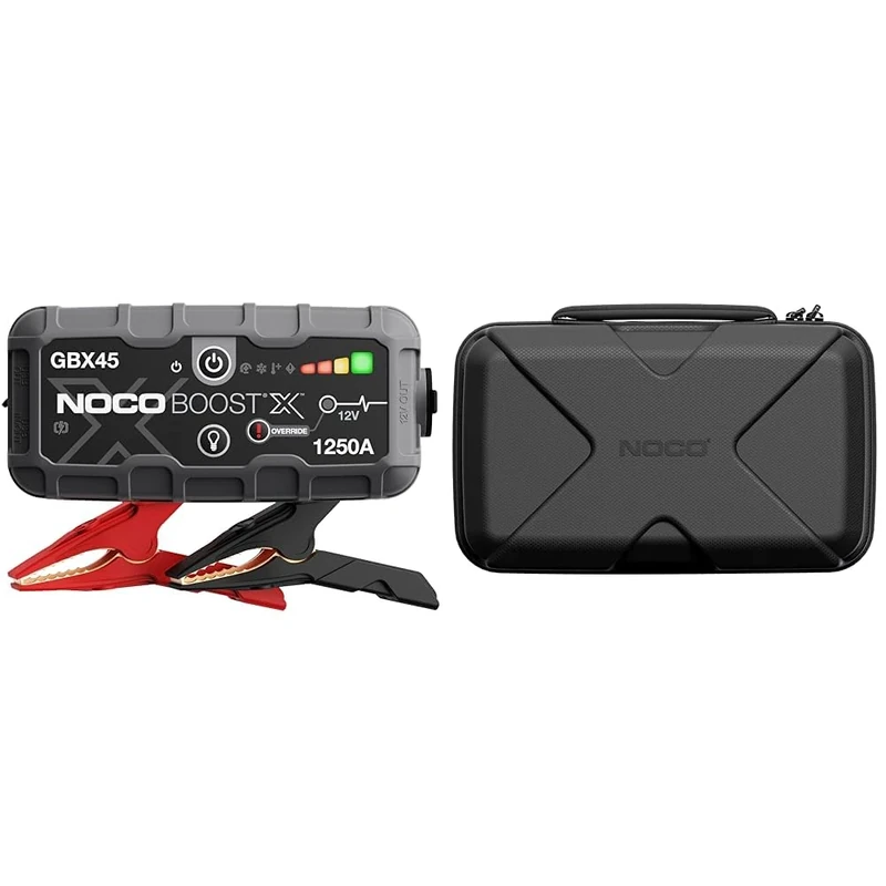 NOCO Boost X GBX45 1250A 12V UltraSafe Portable Lithium Car Jump Starter & GBC102 Boost X EVA Protection Case for GBX55 UltraSafe Lithium Jump Starters