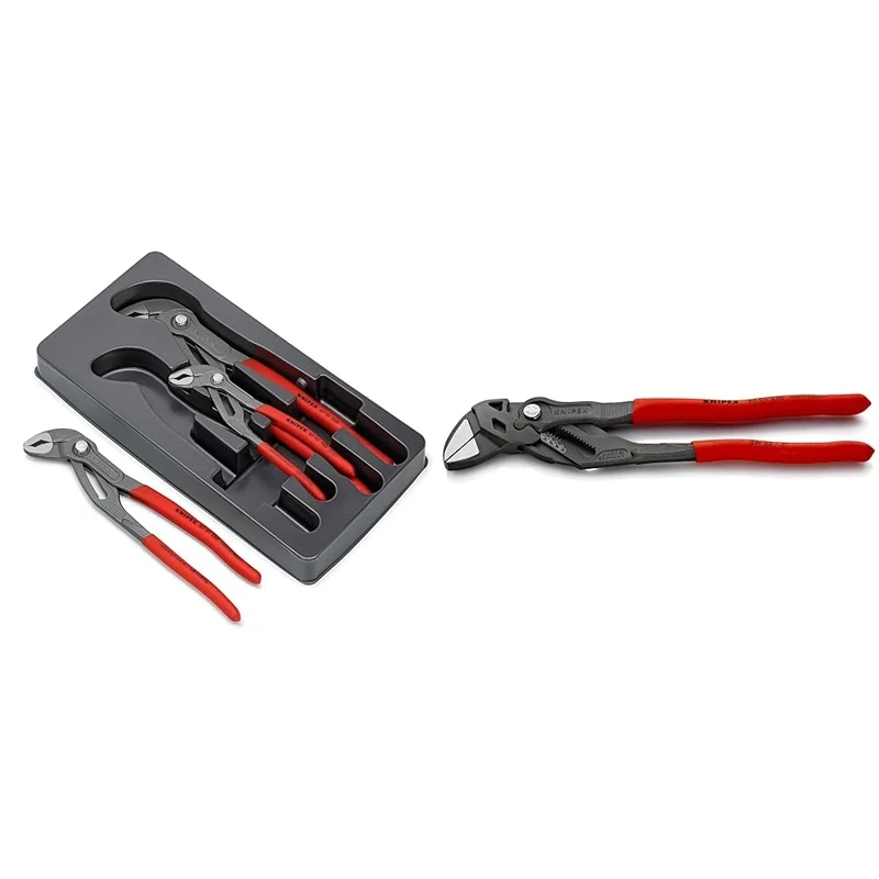 Knipex Cobra® Set (self-Service Card/Blister) 00 20 09 V02 & Pliers Wrench Pliers and a Wrench in a Single Tool Grey atramentized
