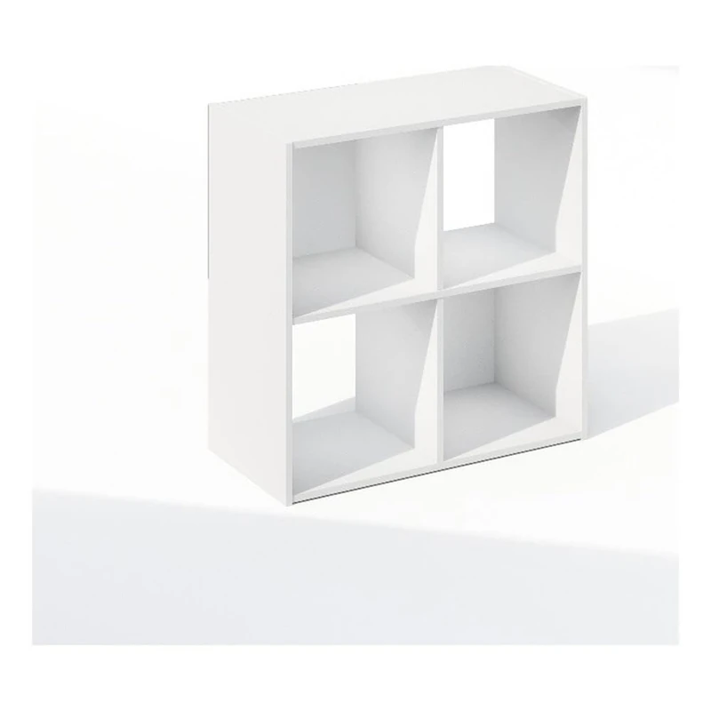 Furinno PELLI Book Shelf, 4-Cube Bookshelf, Cube Storage Organizer Bookcase, 11.7 x 23.7 x 23.8, for Living Room, Bedroom, Home Office, White