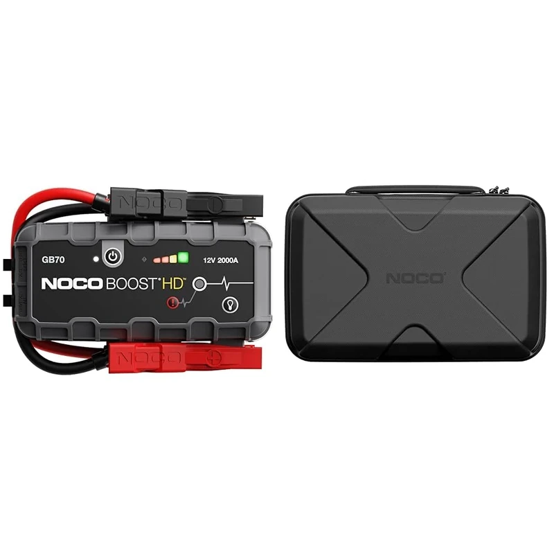 NOCO Boost HD GB70 2000A UltraSafe Car Jump Starter, Jump Starter Power Pack, 12V Battery Booster & GBC104 Boost X EVA Protection Case for GBX155 UltraSafe Lithium Jump Starters