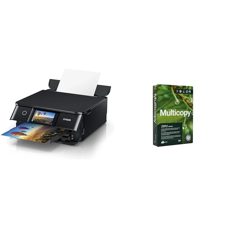 Epson Expression Photo XP-8700 A4 Multifunction Wireless Inkjet Printer & Multicopy Zero A4 80gsm Printer Paper - 1 Ream (500 sheets)