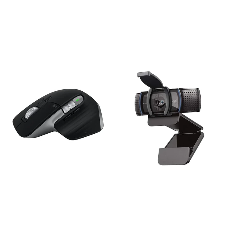 Logitech MX Master 3S for Mac - Wireless Bluetooth Mouse with Ultra-fast Scrolling, Ergo, 8K DPI & C920S HD Pro Webcam, Full HD 1080p/30fps Video Calling, Clear Stereo Audio