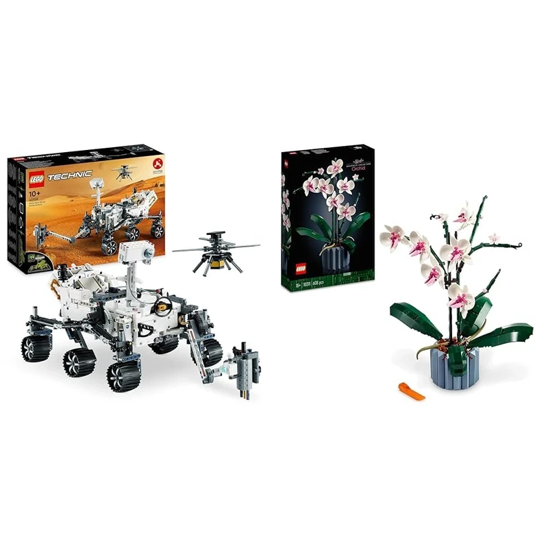 LEGO 42158 Technic NASA Mars Rover Perseverance Space Set with AR App Experience & 10311 Icons Orchid Artificial Plant Building Set with Flowers, Home Décor Accessory for Adults