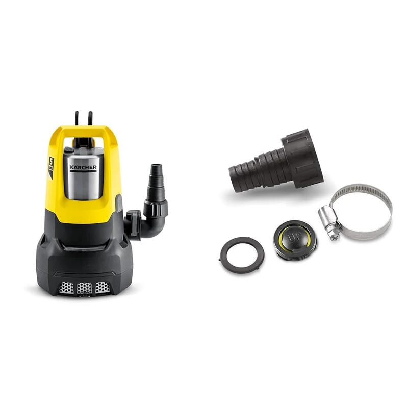 Kärcher SP 22.000 Dirt Level Sensor Submersible Pump for Dirty Water, Flow Rate: 22,000 l/h & 6.997-359.0 Anschluss (geeignet Fuer Saugschlauch 3/4 Zoll+ 1 Zoll)