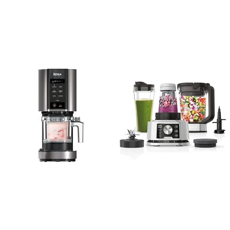Ninja CREAMi Ice Cream Maker & Frozen Dessert Maker with 3 Tubs, 7 Programs, Makes Ice Cream & Foodi Power Nutri Blender 3-in-1, Blend Smoothie Bowls, Thick Spreads & Frozen Drinks