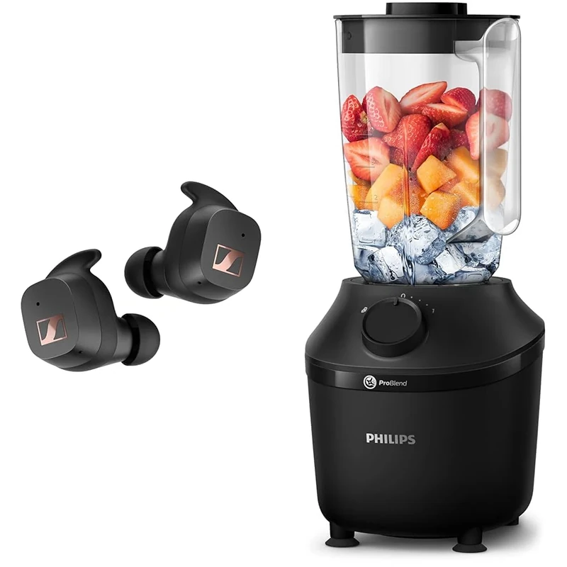 Sennheiser SPORT True Wireless Earbuds - Bluetooth In-Ear Headphones for Active Lifestyles & Philips Blender 3000 Series, ProBlend System, 1.9L Maximum Capacity, 1L Effective Capacity, 450W