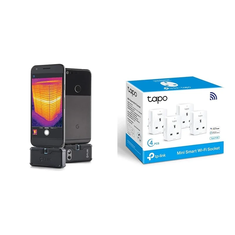 FLIR ONE PRO LT USB-C Thermal Imaging Camera & Tapo Smart Plug Wi-Fi Outlet, Works with Amazon Alexa & Google Home,Max 13A Wireless Smart Socket