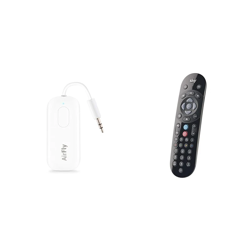 Twelve South AirFly Pro | Wireless transmitter/receiver with audio sharing for up to 2 AirPods & Original SKY Q Voice Remote Control - Compatible with Sky Q 1TB or 2TB box plus the Sky Q Mini box