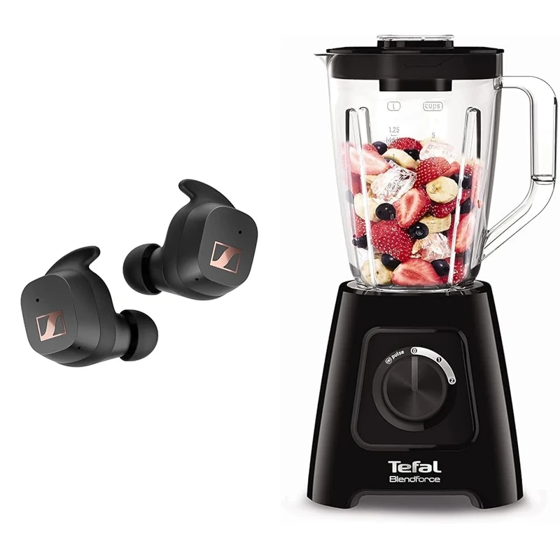 Sennheiser SPORT True Wireless Earbuds - Bluetooth In-Ear Headphones for Active Lifestyles & Tefal Blendforce II Blender, 1.25L Plastic Jug, 600W, 4 Removeable Stainless Steel Blades