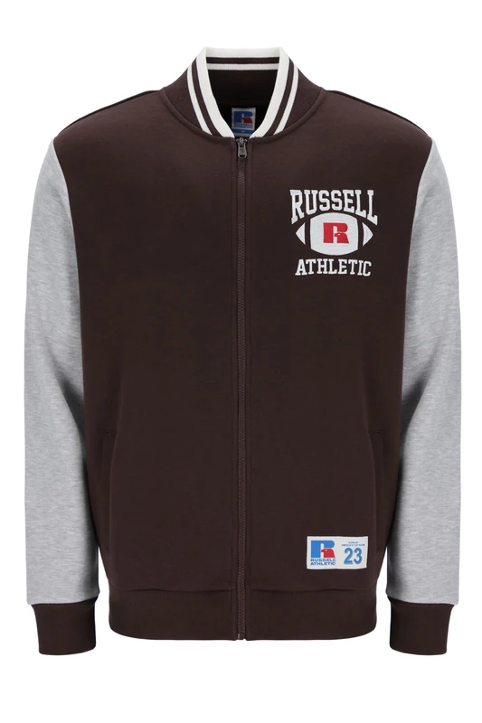 Russell Athletic E36352-SN-562 TY-FLEECE BOMBER JACKET Jacket Men's SEAL BROWN Size S - Image 1