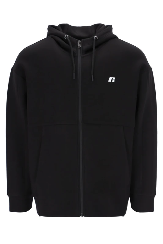 Russell Athletic A30652-IO-099 GRIP-ZIP THROUGH HOODY Sweatshirt Men's BLACK Size L