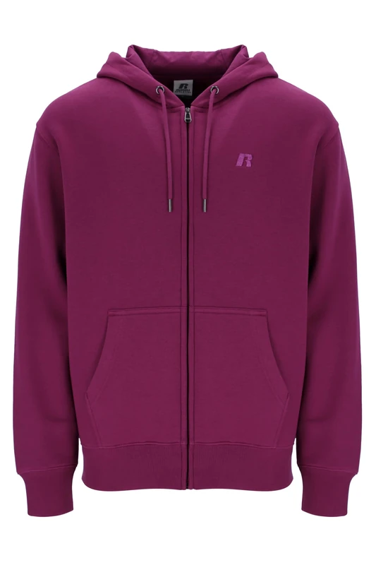 Russell Athletic A30052-MP1-673 ZIP THROUGH HOODY Sweatshirt Men's MAGENTA PURPLE Size S