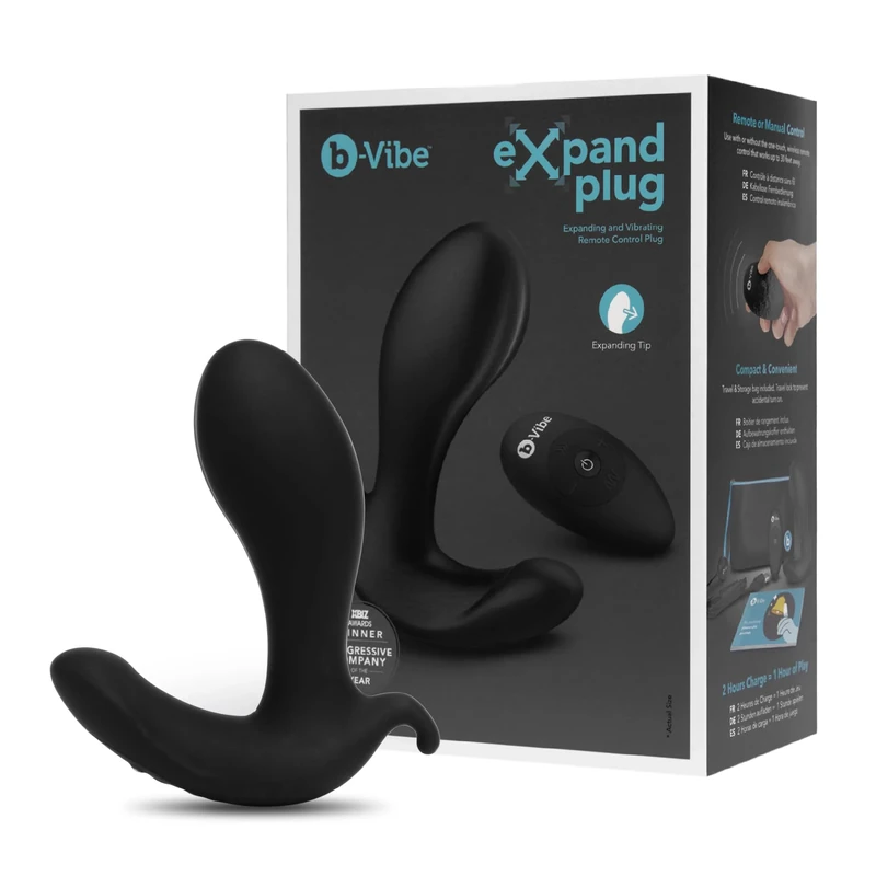 b-Vibe Expand Plug Analplug Black 10.5 cm