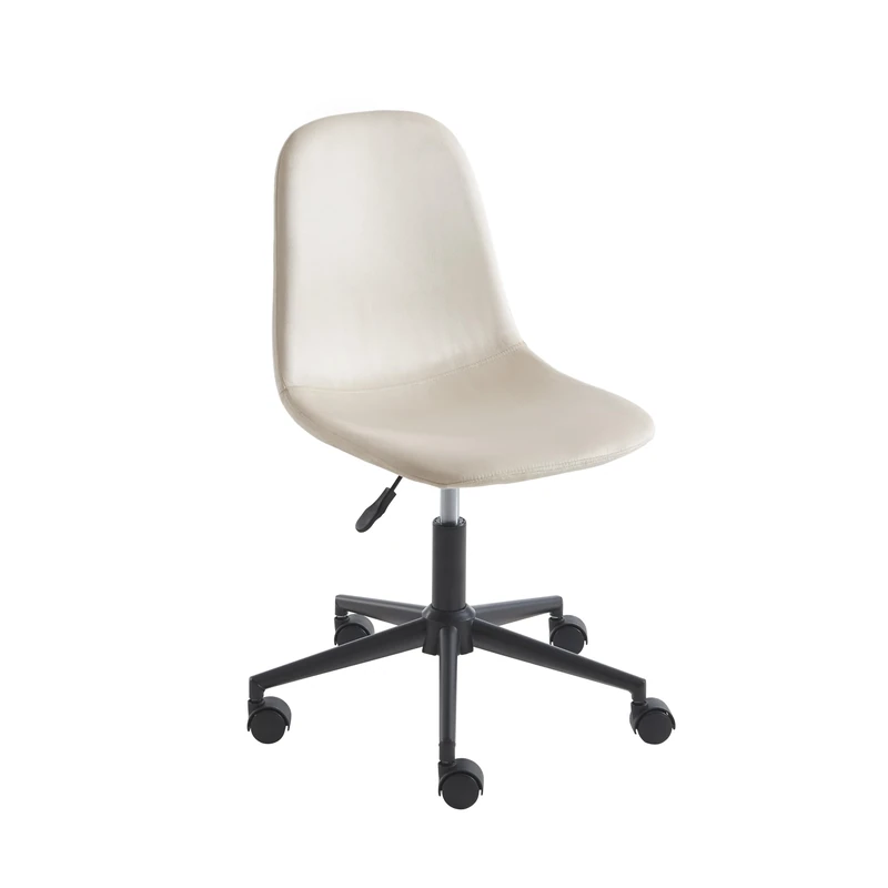 BAÏTA Lena Beige Velvet Office Chair with 5 Wheels