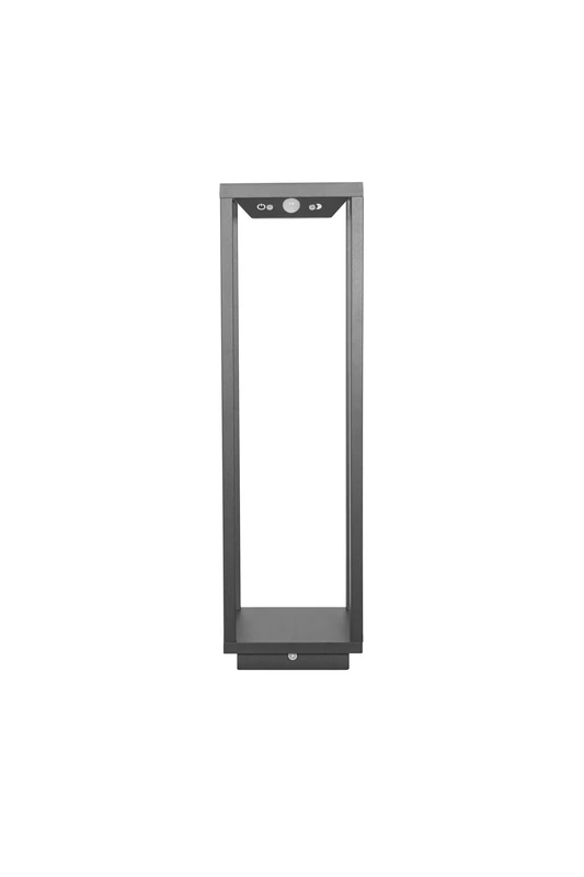Zafferano, Home Solar Lamp, Cordless Floor Lamp with Solar Panel and Motion Sensors, Suitable for Outdoors, Dimmer, 3000 K, Height 50 cm, Colour Dark Grey