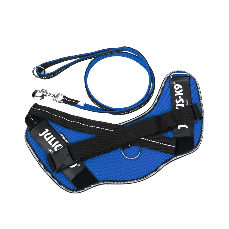 IDC Powair Bundle - IDC Powair Harness, Size: 2XL/3, Blue + IDC Powair Leash, Size: 1,2 m with Handle and Large Carabiner, Blue