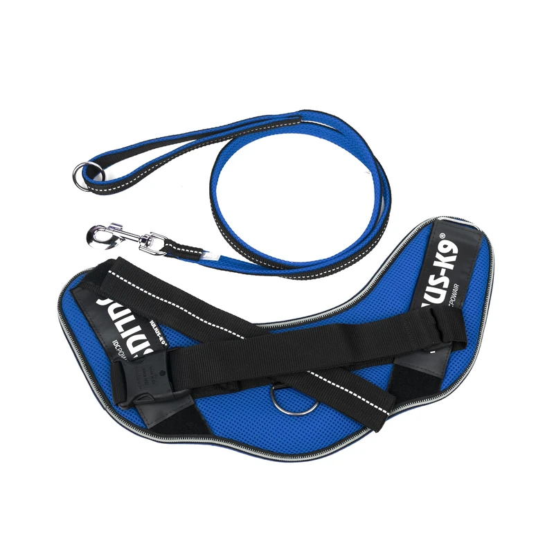 IDC Powair Bundle - IDC Powair Harness, Size: XL/2, Blue + IDC Powair Leash, Size: 1,2 m with Handle and Large Carabiner, Blue