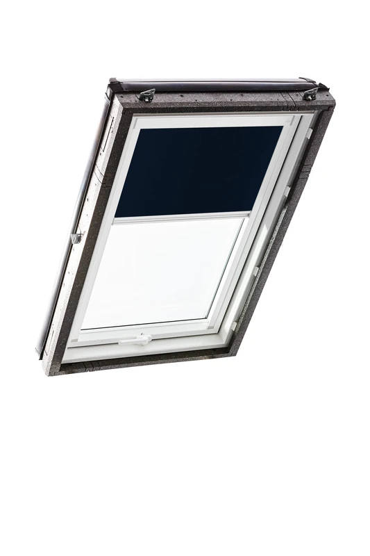 Original Roto Blackout Roller Blind ZRV Almost Complete Blackout Guide Rail White for Roto Roof Windows Series Designo R4/R7 and Classic 43/73 With Size 074/118 | 07/11 Night Blue