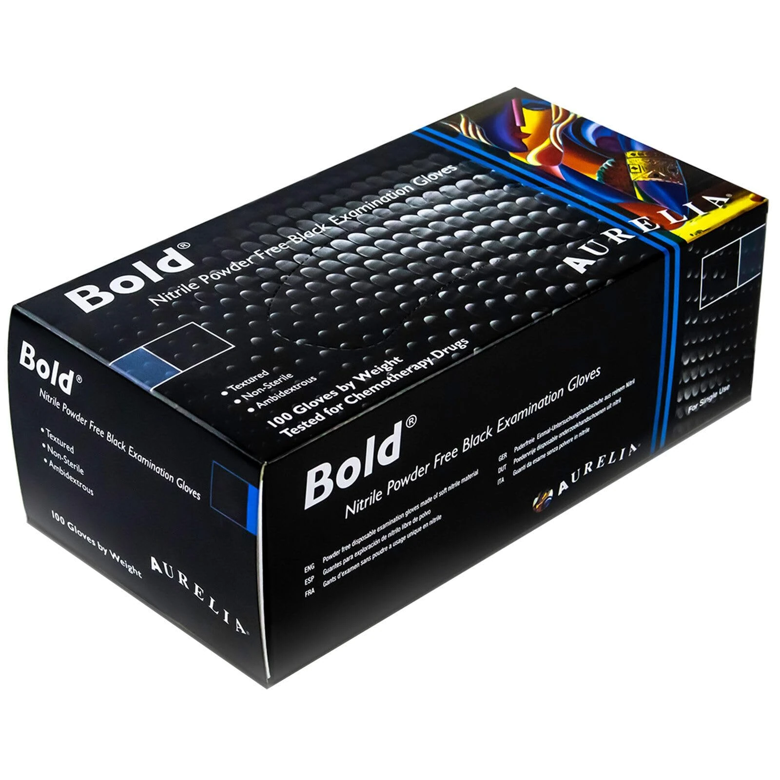 Apex Business Supplies 100 Black Bold Nitrile Gloves Medium Gloves Protection for Medical, Industrial - Latex-Free, Powder-Free - Ideal for Cleaning, Tattooing, Automotive More (100 Medium (1 Box))