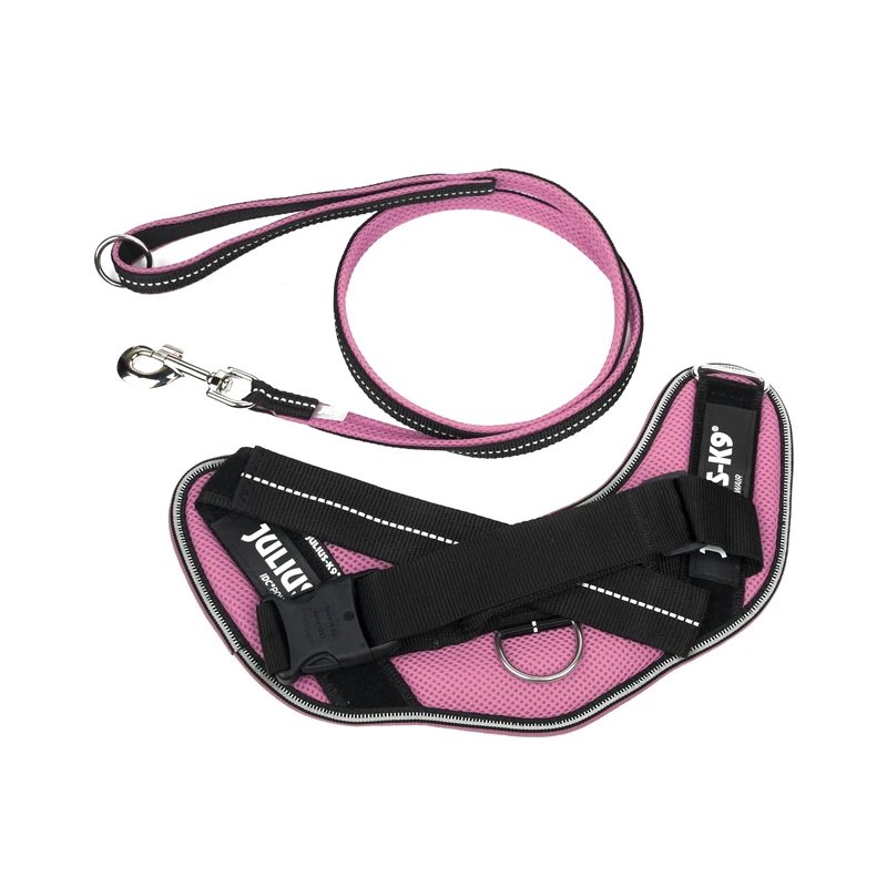 IDC Powair Bundle - IDC Powair Harness, Size: M/0, Pink + IDC Powair Leash, Size: 1,2 m with Handle and Large Carabiner, Pink