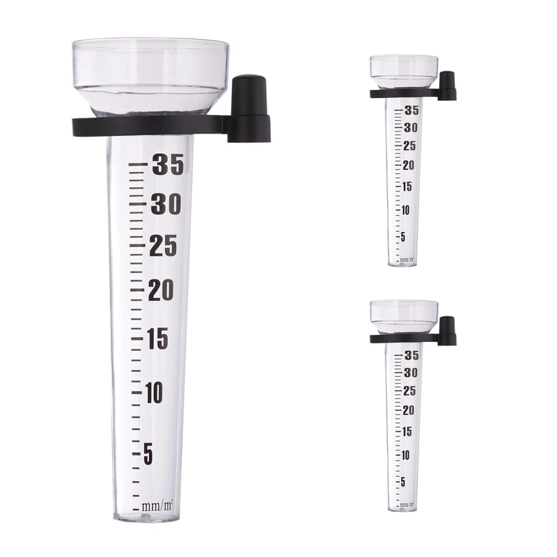 Relaxdays Rain Gauge Set of 3 - 35mm/m2 Rainfall Indicator