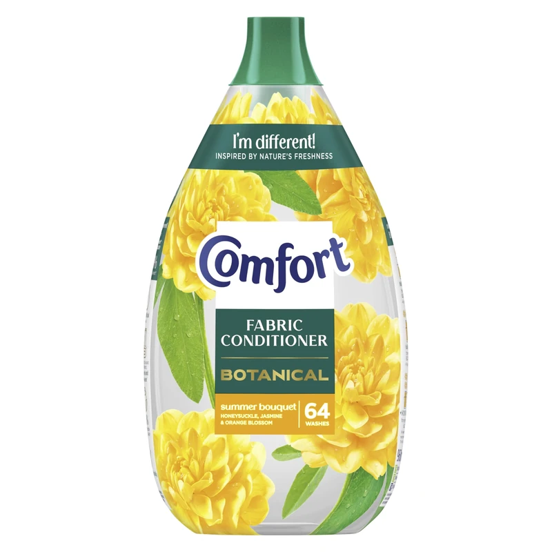Comfort Botanical Summer Bouquet Fabric Conditioner softener with CrystalFresh transparent formula blooms in freshness, inspired by nature 960 ml (64 washes)