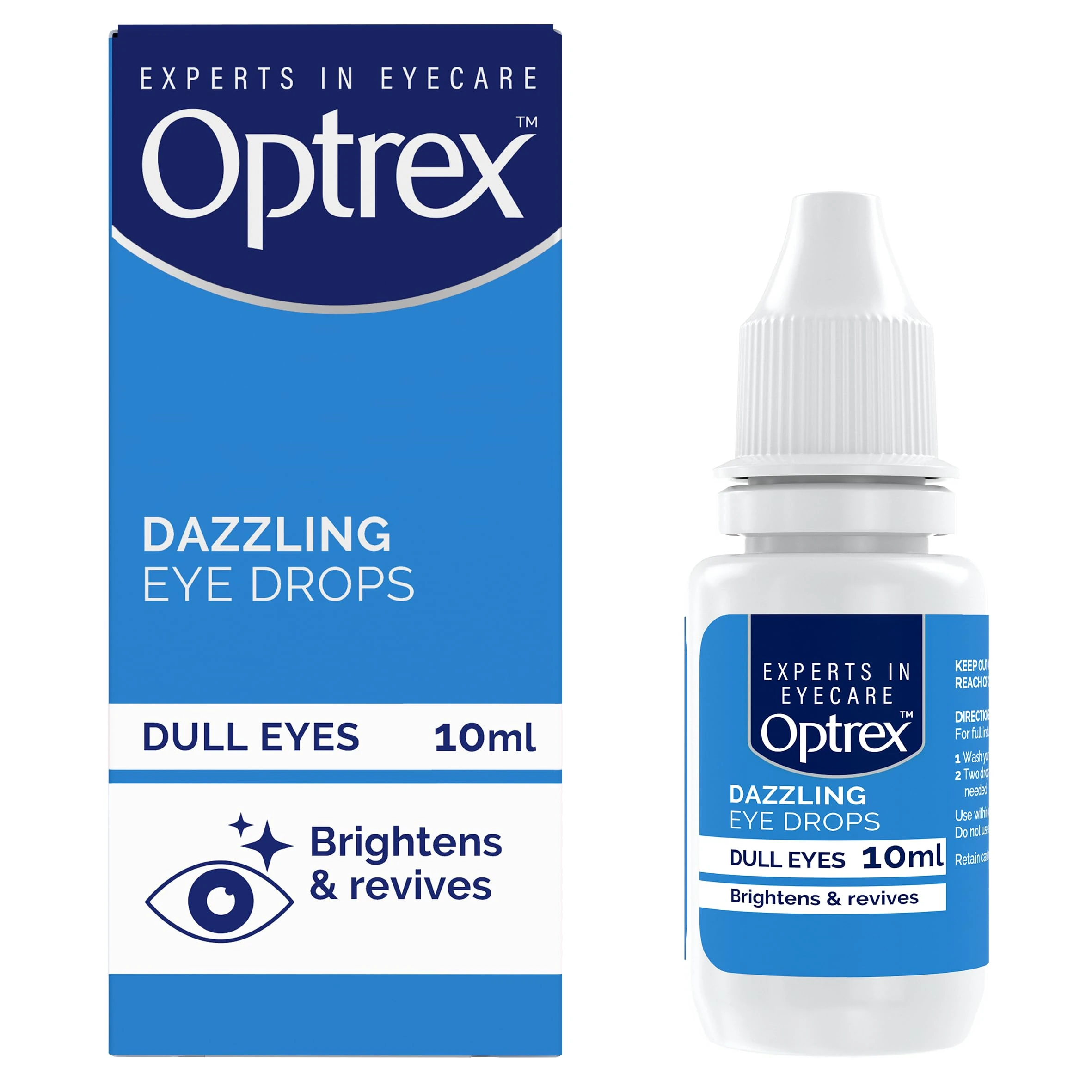 Optrex Dazzling Eye Drops, Brightens & revives, Dull Eyes, 10ml, Brighter and Dazzling Eyes, Instant Results, Easy to Apply