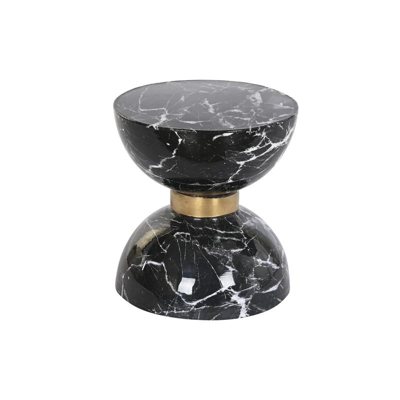 MESITA Auxiliar Hierro 33 x 33 x 35 cm Simulated Marble Black - Image 1