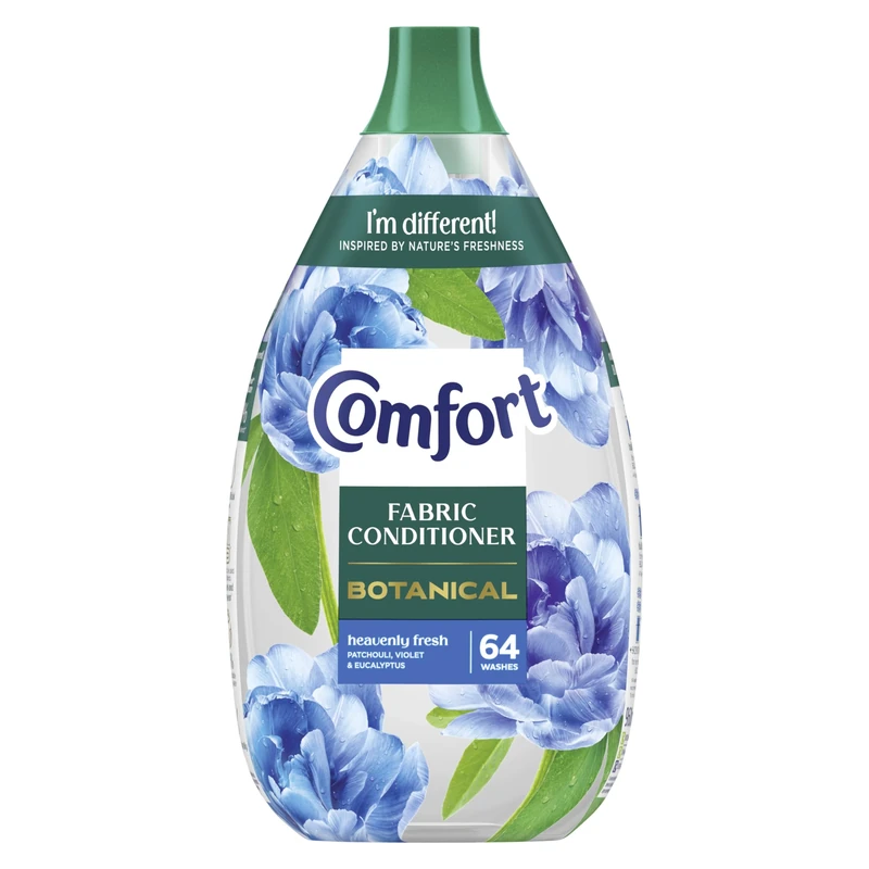 Comfort Botanical Heavenly Fresh Fabric Conditioner softener with CrystalFresh transparent formula a bloom of freshness inspired by nature 960 ml (64 washes)