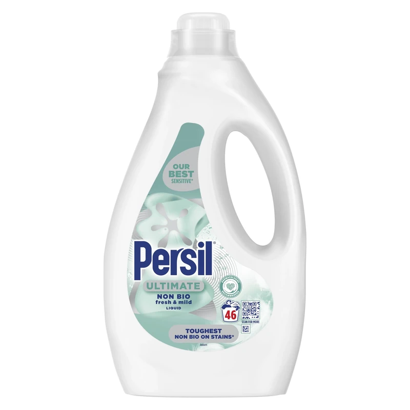 Persil Ultimate Non Bio Fresh & Mild Liquid Detergent our toughest non bio on stains* for sensitive skin 46 washes (1.242 L)