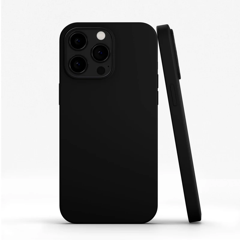 RadEnergy EMF Protection and Anti Radiation Liquid Silicone Shungite Case for iPhones, 5G Shield Reduction, Lightweight Protective Back Cover (Black, 15 Pro Max)