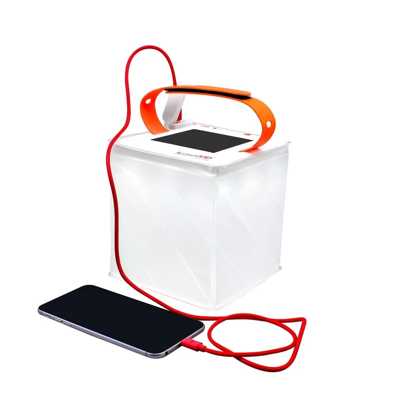 Luminaid Max QI Solar Lanter Phone Charger 200 Lumens Twist to Inflate 5 Ligh Settings inc Flash Rechargeable Via Solar of USB 50 Hrs Max Run Time 2000Mah Battery Charges Phones & Other Devices - Image 1