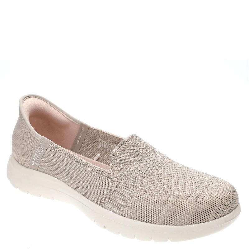 Skechers Women's On-The-Go Flex Camellia Slip-On Sneakers, Taupe Textile, 3 UK